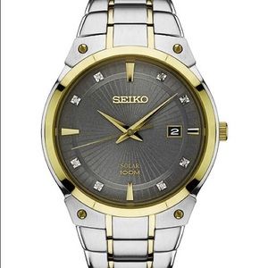 NWT Seiko Stainless Steel Solar Watch